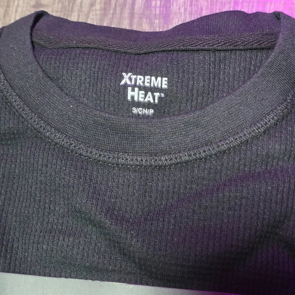 Xtreme Heat Mens Thermal Underwear Set Insulated Shirt & Long Johns, Black Small